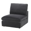 Sessel ohne Armlehnen für Sofa mit Samtbezug, dunkelgrau